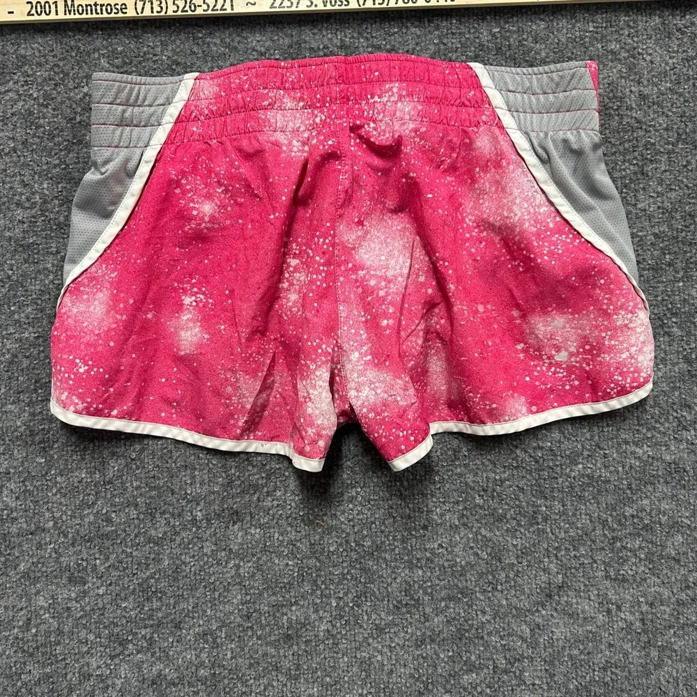Nike Shorts Womens Size M Pink Splatter Dri-Fit Running Athletic Mesh Trim 17317